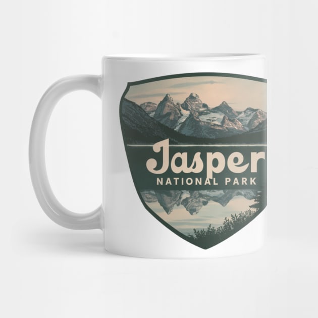 Jasper National Park Retro Shield by Perspektiva